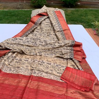 Tjee Exclusives - Handloom tussar silk with zari - Pop-up Shops Near Me Tjee Exclusives - Handloom tussar silk with zari - Pop-up Shops Near Me