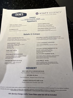 Menu photo 2 Sam's Restaurant and Bar Houston, TX Menu photo 2 Sam's Restaurant and Bar Houston, TX
