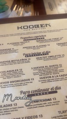Menu photo 5 Kooben Cafe Mexican Hanahan, SC Menu photo 5 Kooben Cafe Mexican Hanahan, SC