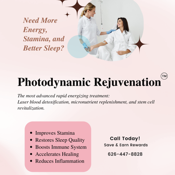 Advanced Aesthetics Center - Need more energy, stamina, and better sleep? Photodynamic Rejuvenation: The most advanced rapid energizing treatment - Cosmetic Surgeons Near Me - Arcadia, California