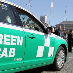 SF Green Cab - Former Taxicab Commission President Paul Gillespie and Mayor Newsom hold a clean air taxi press conference