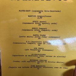 Santa Clara dos Cogumelos - Menu drinks