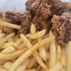 Cajun Kitchen To Go's - Honey Sriracha Chicken Wings and Fries