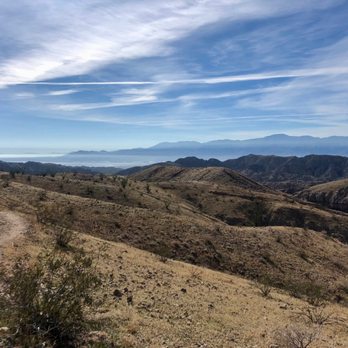 Painted Canyon - Ridge trail view to Salton Sea - Hiking Near Me - Mecca, California