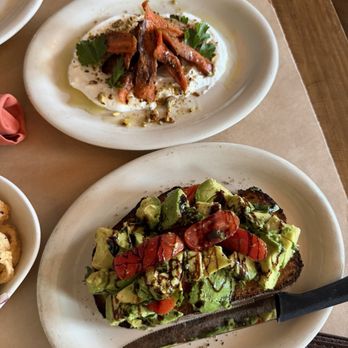 Vinoteca Poscol - Avocado bruschetta Charred carrots - Wine Bars Near Me - Houston, Texas