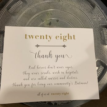 Twenty Eight - Thank you for the food! - Steakhouses Near Me - Irvine, California