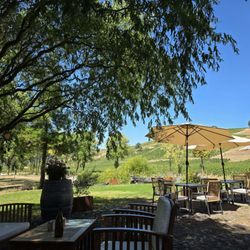 Maysara Winery - Seating outside.