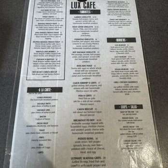 Lux Cafe - Menu - Breakfast & Brunch Near Me - New Orleans, Louisiana