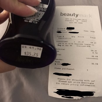 Beauty Mark - Check your receipts- both Pro's and the public. Items ring up higher than marked! Very deceptive!!! - Cosmetics & Beauty Supply Near Me - Glendale, California