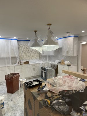Kitchen Remodeling Project - This client hired us to paint the exterior & interior of his home but mostly, to fully revamp his kitchen.