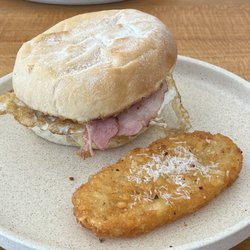 Spoons Riverside - Bacon and Egg Roll with Hashbrown