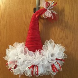 Art Alchemy - Santa Hat wreathe. One  of the many wreaths that are taught at Art Alchemy.