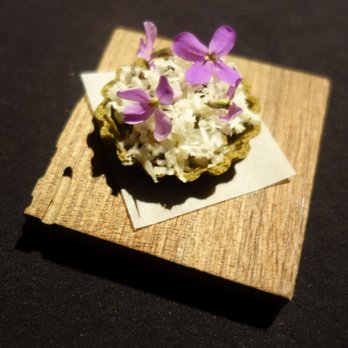 Aska - Squid Tart – Tart made of Seaweed, charred Squid and Dulse puree @endoedibles on Instagram for more - Scandinavian Near Me - Brooklyn, New York