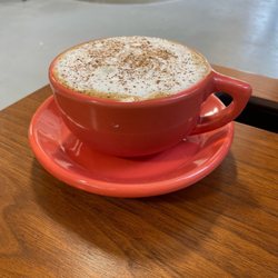 Brown sugar and cinnamon latte with smoked vanilla cold foam