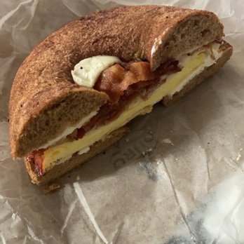 Bagels & Cream Norton - French toast bagel with bacon,egg, cheese and cream cheese. - Breakfast & Brunch Near Me - Norton, Massachusetts