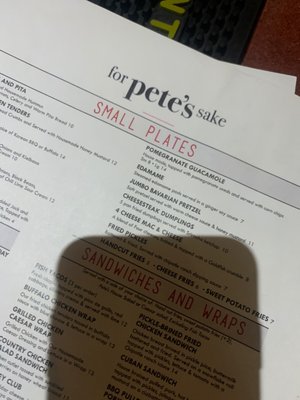 Menu photo 2 For Pete's Sake Philadelphia, PA Menu photo 2 For Pete's Sake Philadelphia, PA