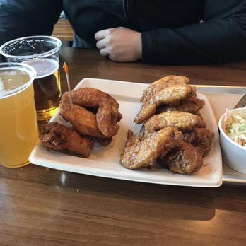 Bonchon Arden - Medium chicken wings (5 spicy/11 soy garlic) with coleslaw - Chicken Shop Near Me - Sacramento, California Bonchon Arden - Medium chicken wings (5 spicy/11 soy garlic) with coleslaw - Chicken Shop Near Me - Sacramento, California