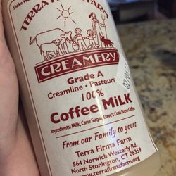 Terra Firma Farm - Coffee milk--made with Dave's coffee syrup (from Rhode Island)!! Perfection!!