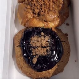 Cookie butter crookie, blueberry crumble cookie, chocolate lava cookie Cookie butter crookie, blueberry crumble cookie, chocolate lava cookie