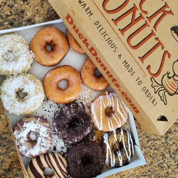 Duck Donuts - Marietta - Glazed, pina colada, choc fudge, raspberry, peanut butter, and two others.. check my review lol - Donuts Near Me - Marietta, Georgia