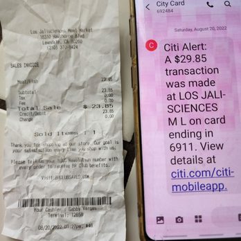 Los Jaliscienses - Receipt - International Grocery Near Me - Lawndale, California