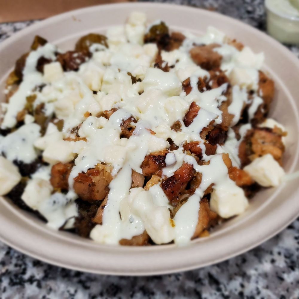 Mahana Fresh - Make your own big Marana bowl with brussel sprouts, broccoli, chicken, sweet potato noodles, feta cheese, and Wasabi cream sauce. - New American Near Me - Charlotte, North Carolina Mahana Fresh - Make your own big Marana bowl with brussel sprouts, broccoli, chicken, sweet potato noodles, feta cheese, and Wasabi cream sauce. - New American Near Me - Charlotte, North Carolina