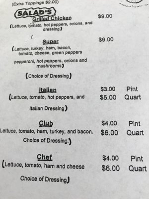 Menu photo 6 Susie's Sub Shop Columbus, OH