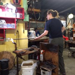 Moonlight Glass - Working a tumbler over the blow torch flame