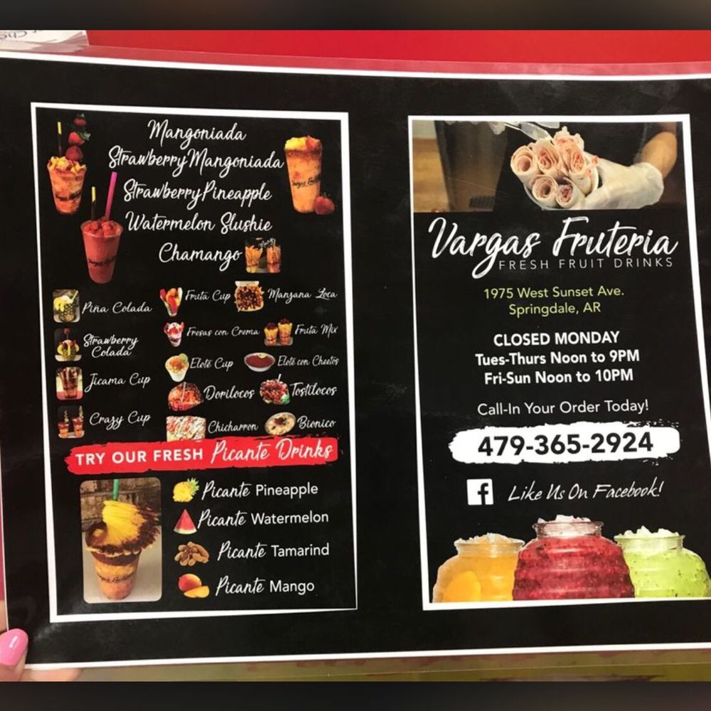 Vargas Fruiteria - Menu - Juice Bars & Smoothies Near Me - Springdale, Arkansas Vargas Fruiteria - Menu - Juice Bars & Smoothies Near Me - Springdale, Arkansas