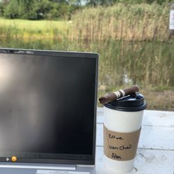 Imprint Coffee Roasting - My vanilla chai latte and morning cigar while I worked.