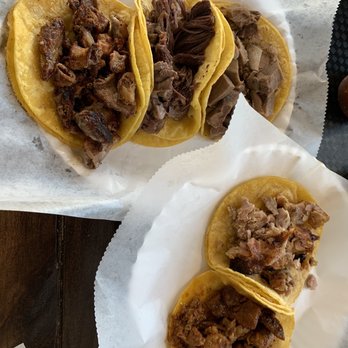 Tacos La Calle - Top: tripas, cabeza, and lengua Bottom: al pastor and pollo - Mexican Near Me - Buena Park, California Tacos La Calle - Top: tripas, cabeza, and lengua Bottom: al pastor and pollo - Mexican Near Me - Buena Park, California