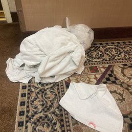 Towels and trash left outside the room. Not my lipstick. Towels and trash left outside the room. Not my lipstick.