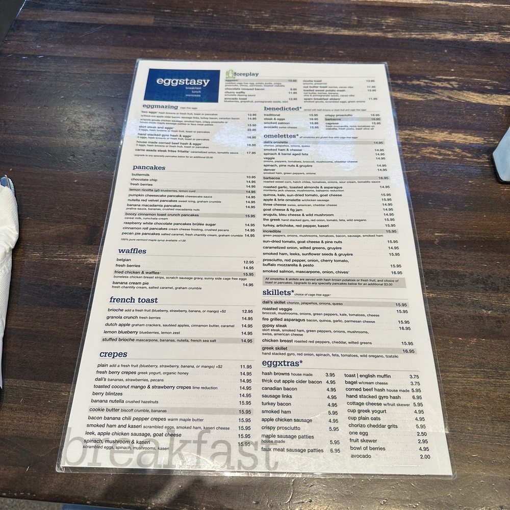 Eggstasy - Menu - Breakfast & Brunch Near Me - Chandler, Arizona