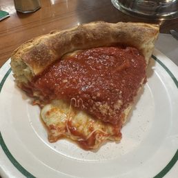 Slice of Chicago Deep Dish Pizza with Pepperoni Slice of Chicago Deep Dish Pizza with Pepperoni