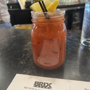 Brix Tavern - Tualatin - Spicy Bloody Mary at the bar top - Breakfast & Brunch Near Me - Tualatin, Oregon Brix Tavern - Tualatin - Spicy Bloody Mary at the bar top - Breakfast & Brunch Near Me - Tualatin, Oregon