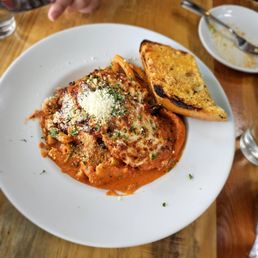 Chicken parm over spaghetti  10/10