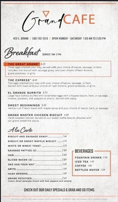 Menu photo 6 The Grand Cafe Ponca City, OK Menu photo 6 The Grand Cafe Ponca City, OK