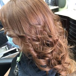 #Colorchange# lightcooper#Mediumlayerscut#Blowdrycurls