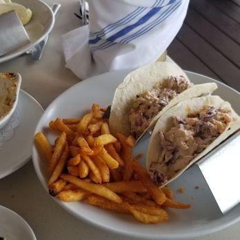 Charley's Ocean Grill - Lobster taco with fries. So delicious!!  Highly recommend - American Near Me - Long Branch, New Jersey