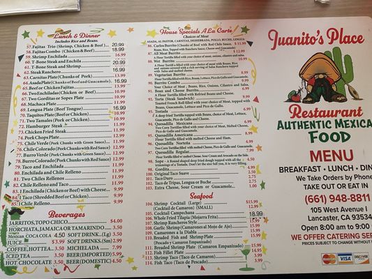 Menu photo 1 Juanito's Place Lancaster, CA Menu photo 1 Juanito's Place Lancaster, CA