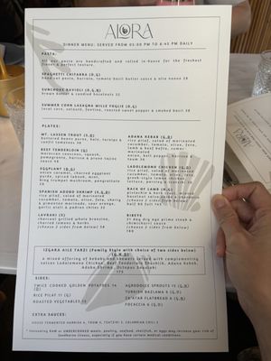 Menu photo 1 Alora San Francisco, CA