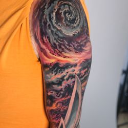 Neon Tiger Tattoo Atlanta - space tattoo by Killian Moon