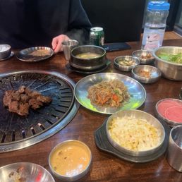Beef short rib bites, corn cheese , Japchae Beef short rib bites, corn cheese , Japchae