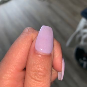 Shadow Nails - My thumb has a line thru it when he tested for it to dry (rushed) - Nail Salons Near Me - Seattle, Washington