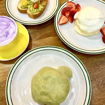Basilur - Ube Latte, Strawberry soufflé Pancake, Matcha Souffle Pancake, avocado toast - Coffee & Tea Near Me - Buena Park, California