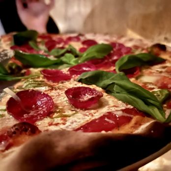 Lucali - Pepperoni with hot peppers - Pizza Near Me - Brooklyn, New York