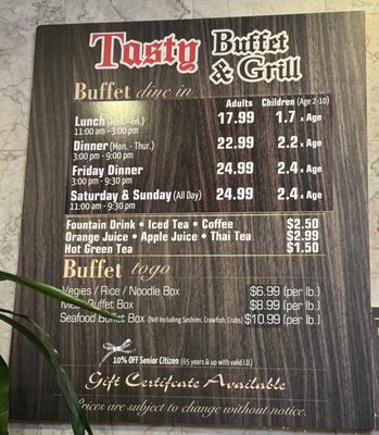 Menu photo 2 Tasty Buffet and Grill Pomona, CA Menu photo 2 Tasty Buffet and Grill Pomona, CA