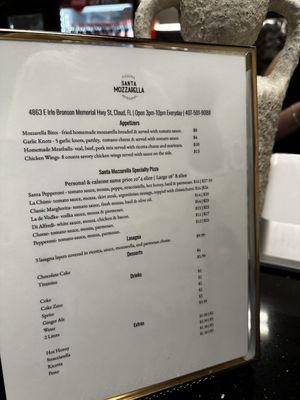 Menu photo 2 Santa Mozzarella Pizza St. Cloud, FL