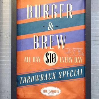 Cambie Bar & Grill - Burger + Brew = good deal. - Pubs Near Me - Vancouver, British Columbia