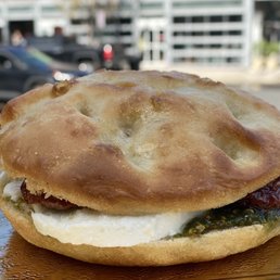 Mozzarella, sun dried tomatoes and pesto sauce!